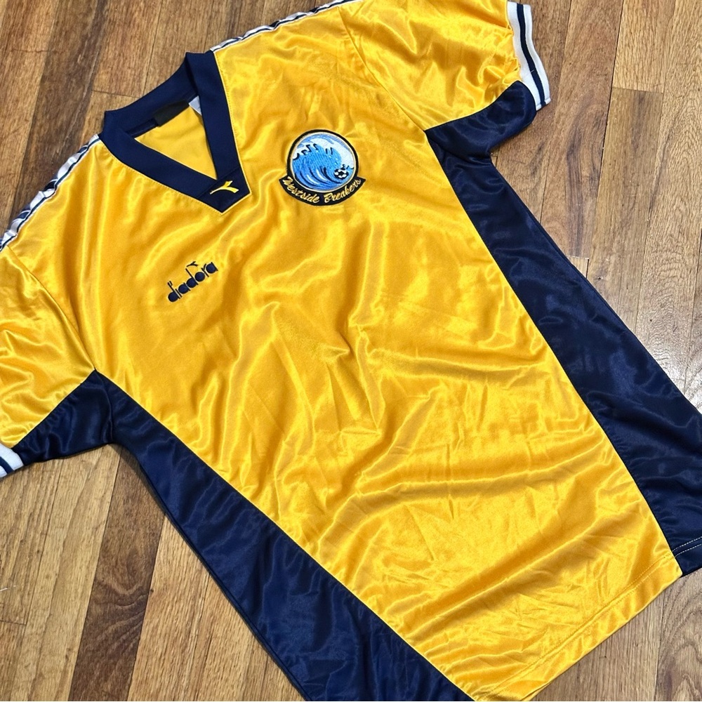 Diadora Yellow and Navy Sports Jersey